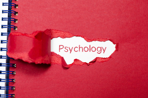 Slovo psychologie objevují za roztrhaný papír. - Fotografie, Obrázek