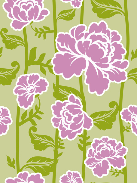 Pink roses background. Seamless pattern of flowers - Vector, Image