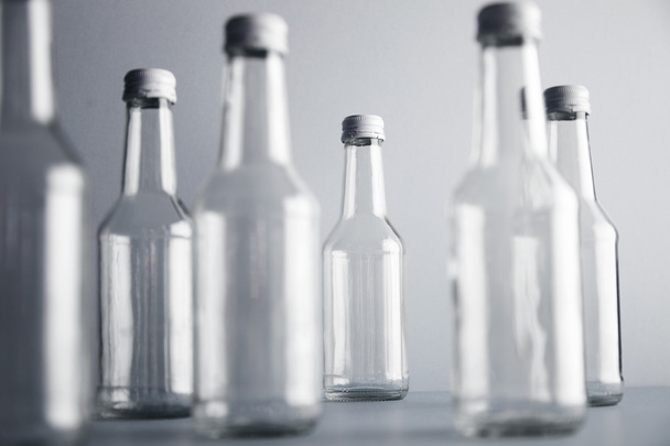 Set of empty cristal unlabeled bottles - Zdjęcie, obraz