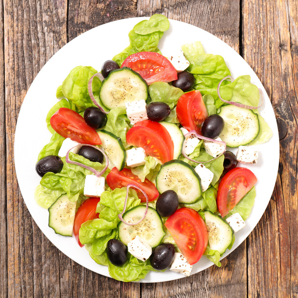 vegetable salad with feta - Photo, image