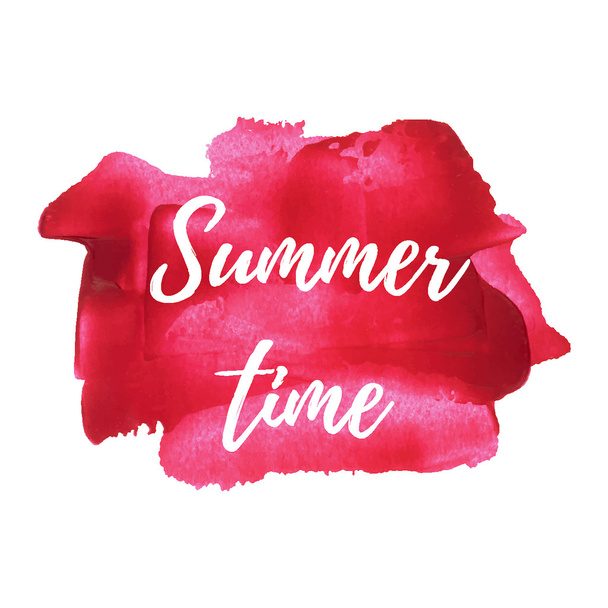 Summer card, poster, logo, lettering, words, text written on painted background vector illustration - Vektor, Bild
