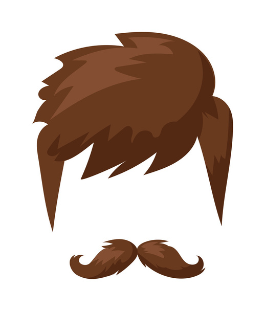 Coiffures barbe et cheveux visage coupé masque plat icône de dessin animé
 - Vecteur, image