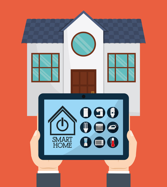 Progettazione Smart House. Icona della tecnologia. grafica vettoriale
 - Vettoriali, immagini