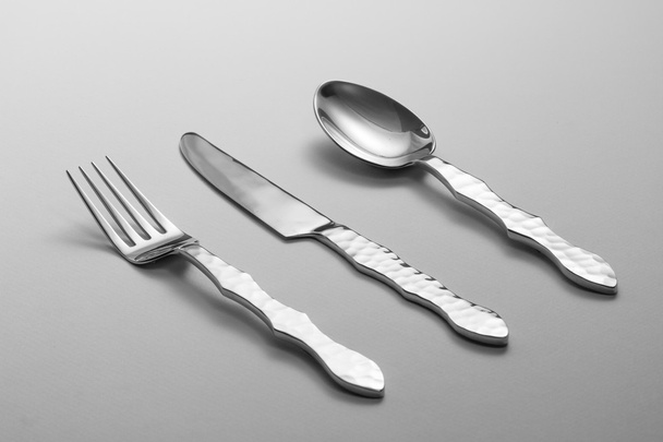Cutlery set with Fork, Knife and Spoon - Fotografie, Obrázek