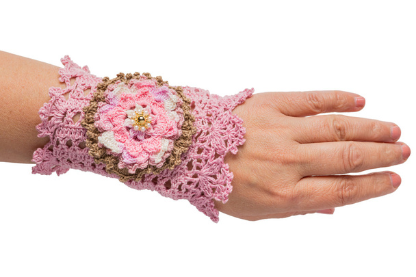 Knitted handmade bracelet - Photo, Image