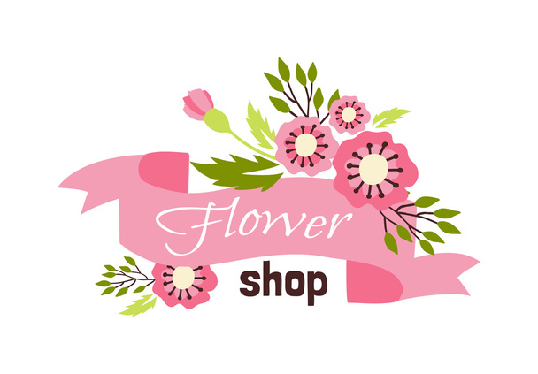 Floral boutique vector illustration. - Vektör, Görsel