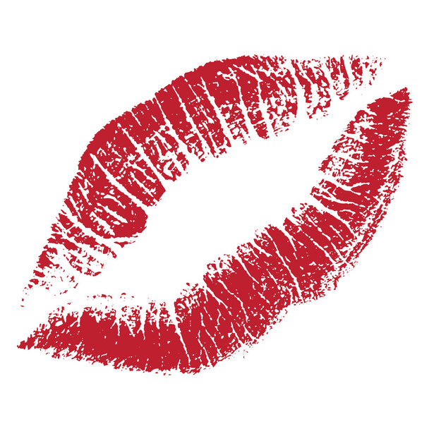 Ilustração de impressão de lábios vermelhos vetoriais
 - Vetor, Imagem