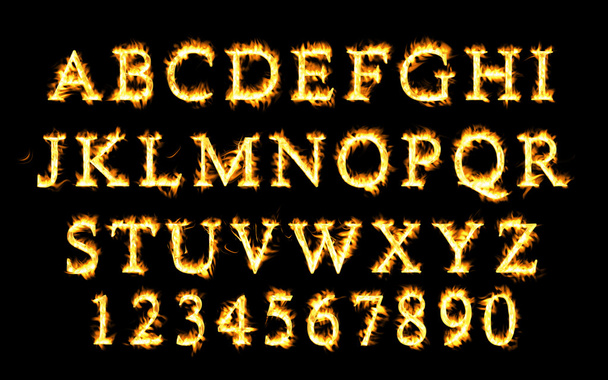 Oheň font kolekce, abeceda plamene. - Fotografie, Obrázek
