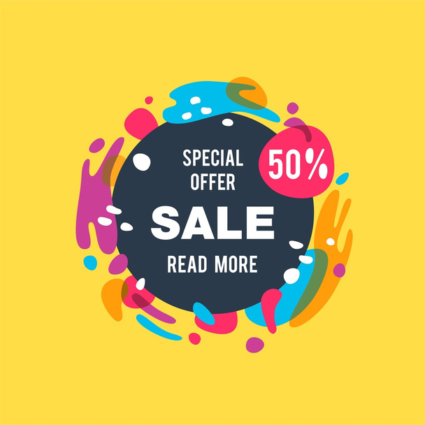 Sale abstract vector banner - special offer 50%. Sale vector banner. Sale abstract background. Super sale design layout. Sale banner template. Sale banner for website. - Vector, Image