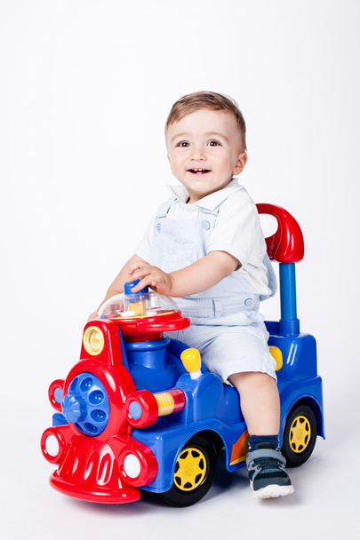 baby boy with a toy truck - Foto, Bild