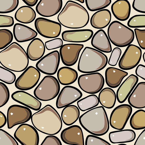 Seamless Pattern - Pebble cobblestone background - Vector, Image