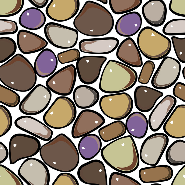 Seamless Pattern - Pebble cobblestone background - Vector, Image