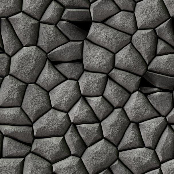sorunsuz Mozaik Gri taş desen doku arka plan beyaz harç ile - Arnavut kaldırımı - Fotoğraf, Görsel