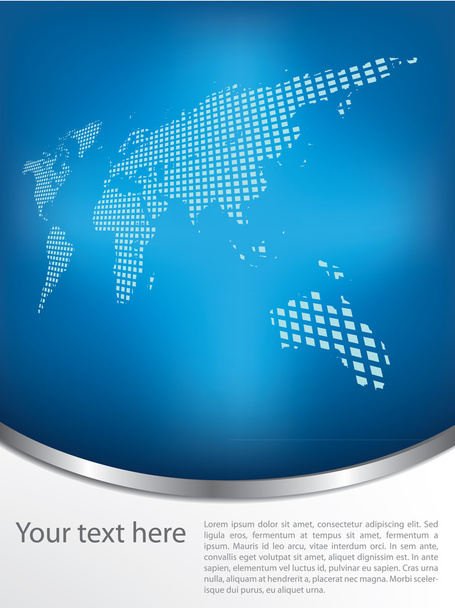 Brochure design with earth map - Vector, afbeelding