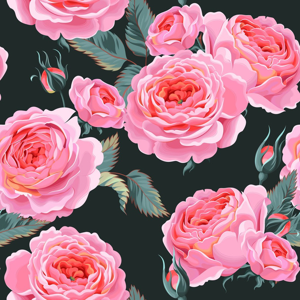 Rosas inglesas sin costura
 - Vector, imagen