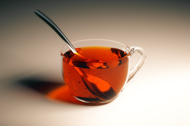 Tea cup with spoon - Fotografie, Obrázek