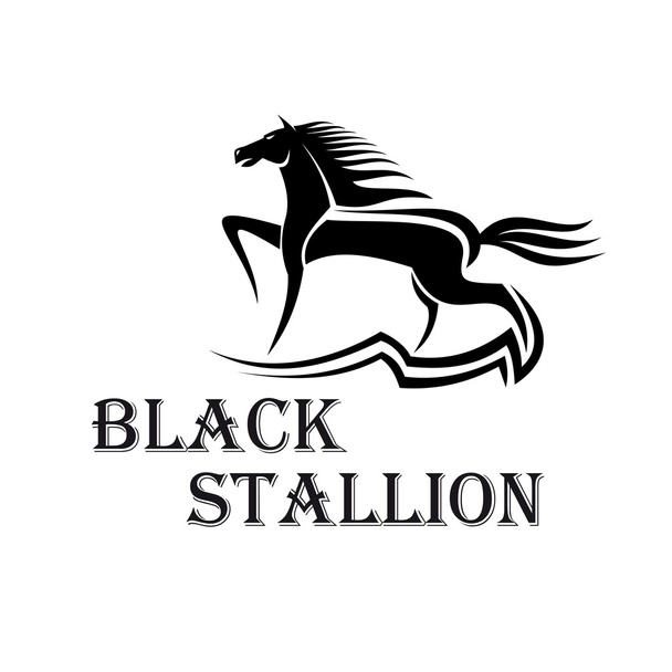 Horse show symbol with purebred stallion at a trot - Vektor, obrázek