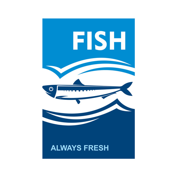 Always fresh fish icon for seafood design - ベクター画像