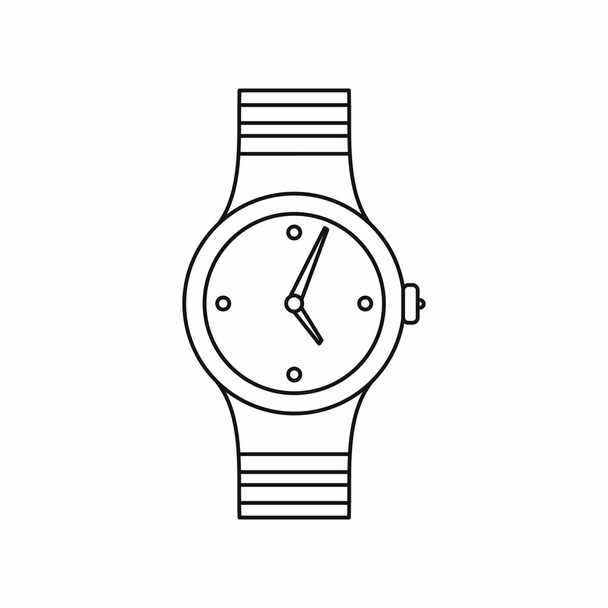Watch icon, outline style - Vektör, Görsel