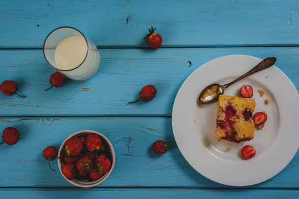 Dessert pie with strawberry - Photo, Image