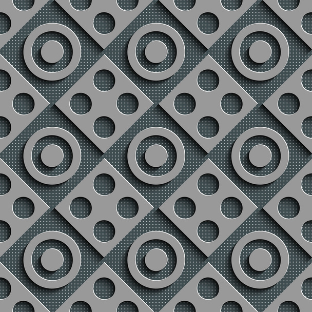 Seamless Square and Circle Pattern - Wektor, obraz