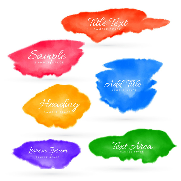 colorful set of watercolor stain collection vector - Vector, Image