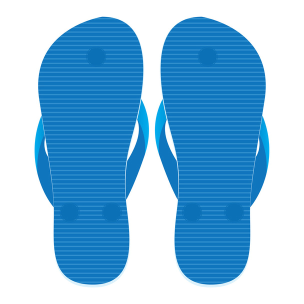 Zapatillas conjunto de vista trasera aislado sobre fondo blanco. Piso en zapatillas azules
. - Vector, Imagen