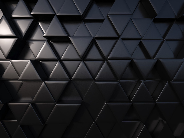 abstract triangle black metal background 3d rendering - 写真・画像