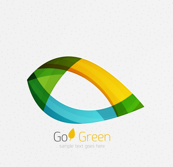 Groene concept, geometrisch ontwerp eco blad - Vector, afbeelding