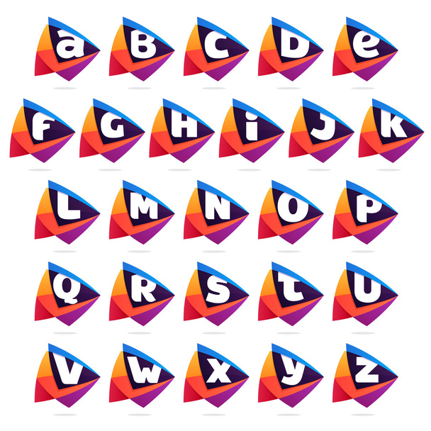 Логотип алфавита в иконке пересечения треугольников
. - Вектор,изображение