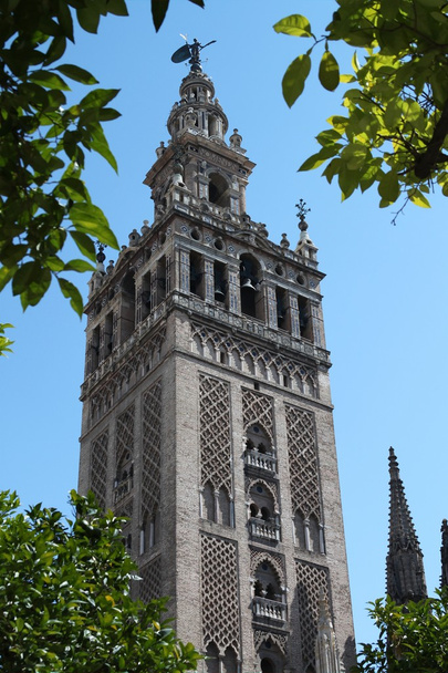 Cathedral in Sevilla in Spain, Giralda with bells - Photo, Image