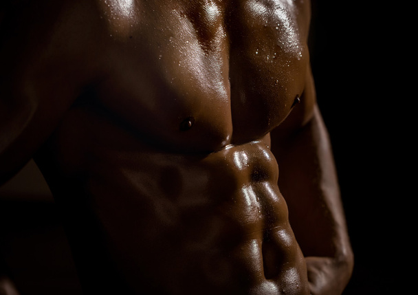 muscular male wet torso - Foto, imagen