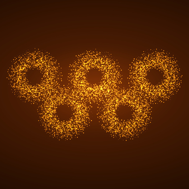 Pět kruhů jasné hořící částice - Vektor, obrázek