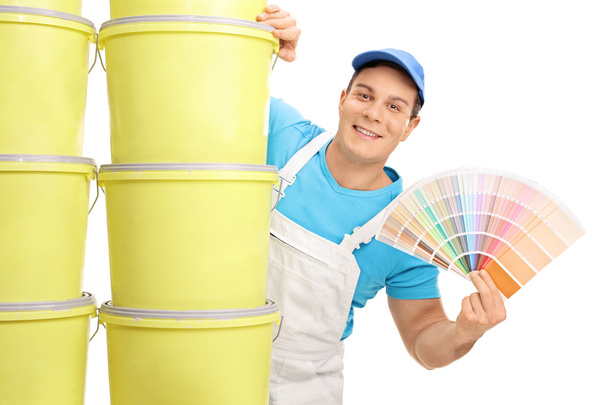 Decorator holding a color swatch  - Photo, image