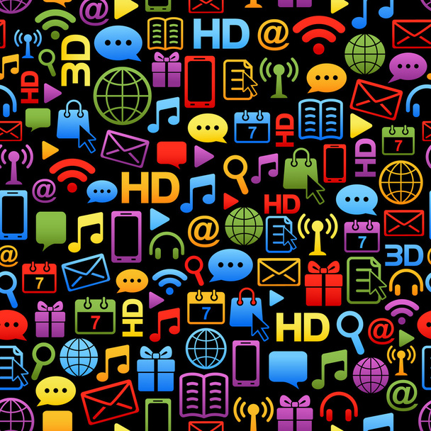 Vector background made from colorful network icons - Vector, Image