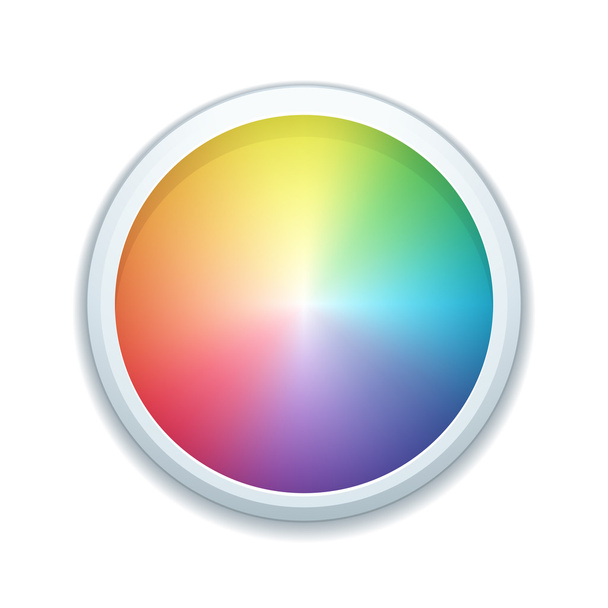 Color wheel button - Vektor, Bild