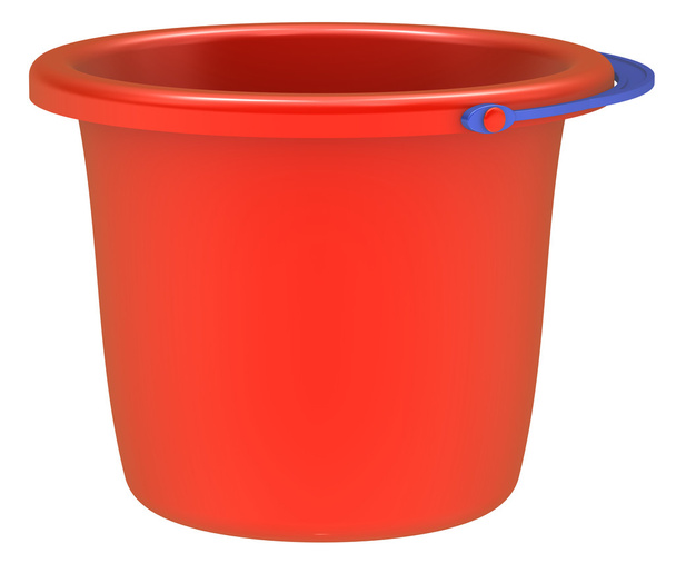 Empty red bucket - Φωτογραφία, εικόνα