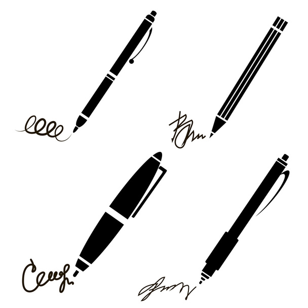 Aláírás, toll, ceruza ikon. - Fotó, kép