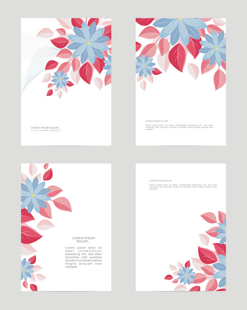 Templates A4 form, decorative flowers - Вектор,изображение