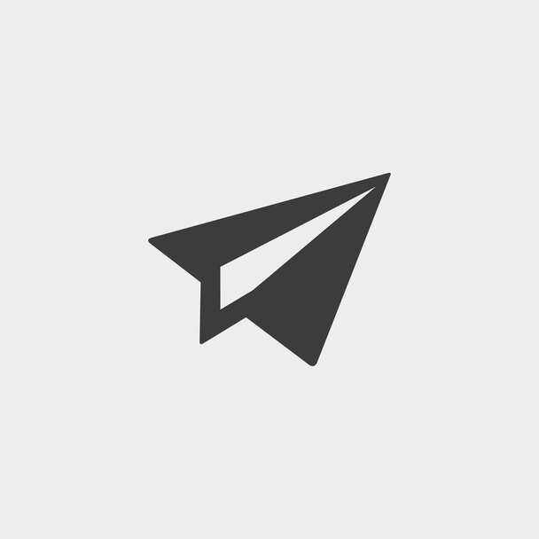Paper airplane icon in a flat design in black color. Vector illustration eps10 - Vector, Image