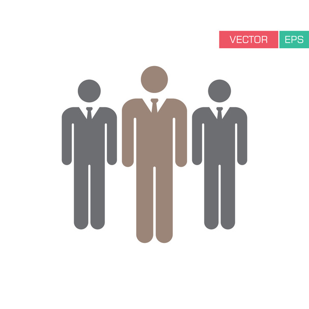 人のアイコン - ビジネスマン、チーム、グループ、フラット カラー ・ ベクトル図の管理アイコン - ベクター画像