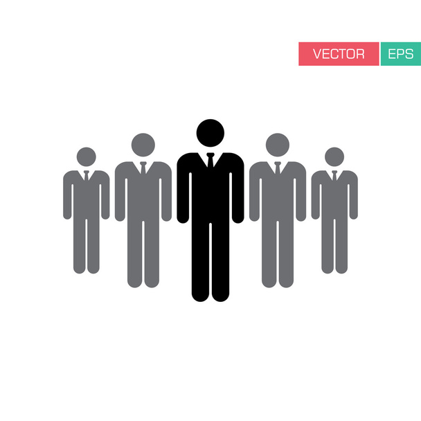 Люди икона - бизнесменов, команда, группа, значок Управление в плоские цветные векторные иллюстрации - Вектор,изображение
