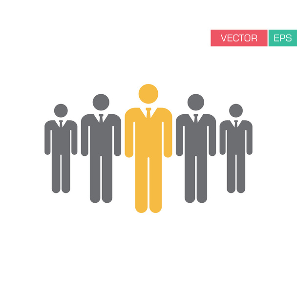 人のアイコン - ビジネスマン、チーム、グループ、フラット カラー ・ ベクトル図の管理アイコン - ベクター画像