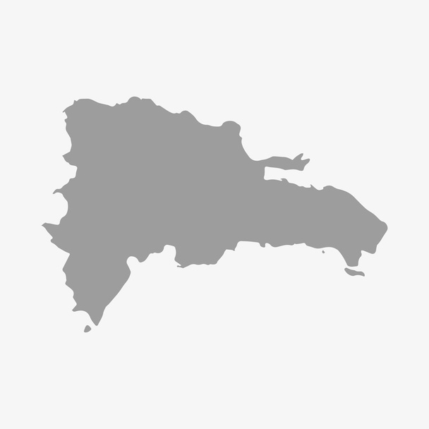 Домініканська Республіка карта-сірого кольору на білому фоні - Вектор, зображення