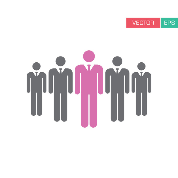 Lidé ikony - podnikatelé, tým, skupina, řízení ikony v ploché barevné vektorové ilustrace - Vektor, obrázek