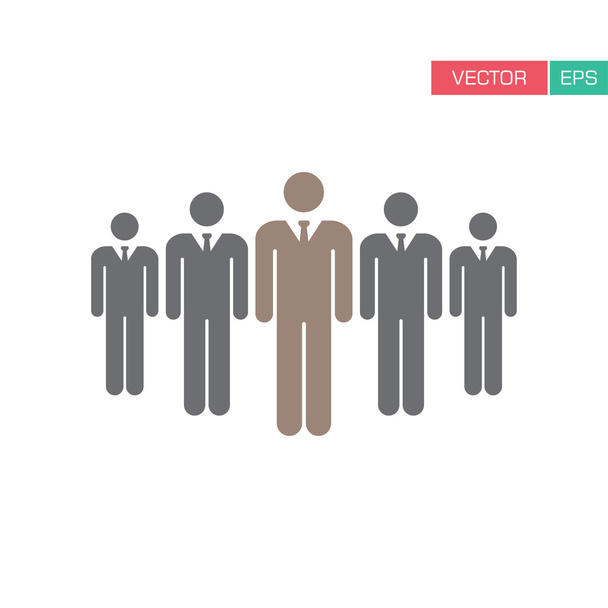 Ícone de pessoas - Empresários, Equipe, Grupo, Ícone de gestão em ilustração de vetor de cor plana
 - Vetor, Imagem