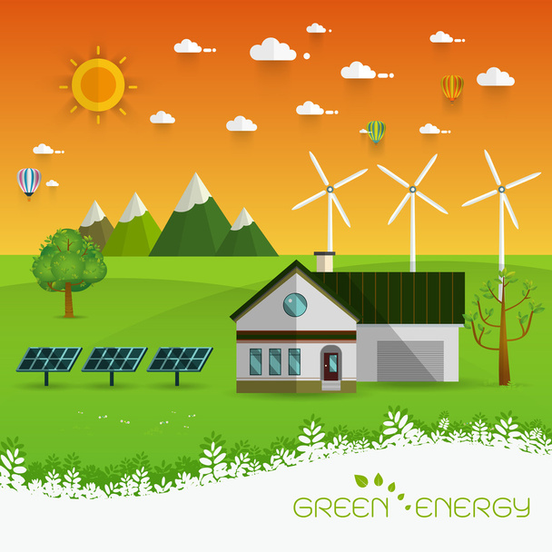 eco friendly house - Vector, Image