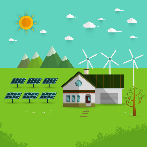 eco friendly house - Vector, Image