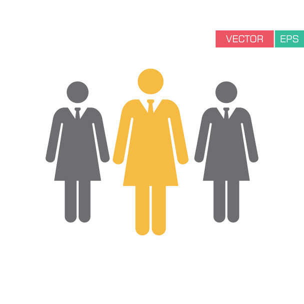 Ícone de mulheres - Empresárias, Equipe, Grupo, Ícone de gestão em ilustração de vetor de cor plana
 - Vetor, Imagem
