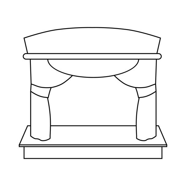 Theater stage icon, outline style - Vector, afbeelding
